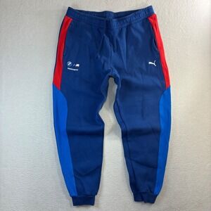 Puma BMW M Motorsport Jogger Sweatpants Men 2XL Blue Red Racing Track Pants Knit